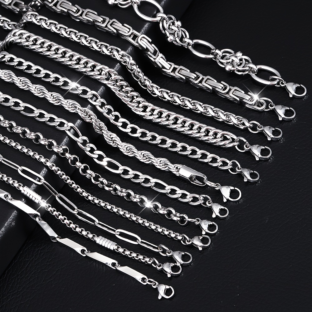 10pcs Unisex Stainless Steel Bangle Bracelet Set